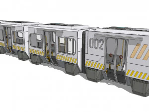 Sci-fi levitating Monorail 002 3D Model