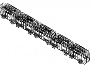 Sci-fi levitating Monorail 002 3D Model