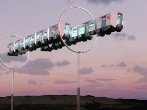 Sci-fi levitating Monorail 002 3D Model