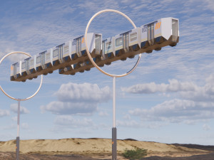 Sci-fi levitating Monorail 002 Modello 3D