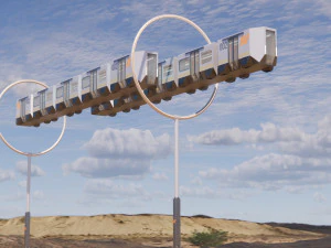 Sci-fi levitating Monorail 002 3D Model