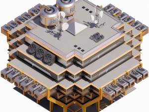 Sci-fi Laboratory block 002 3D मॉडल
