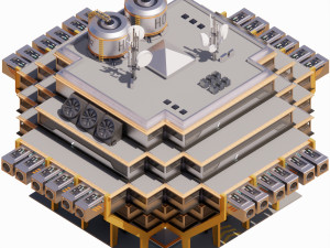 Sci-fi Laboratory block 002 3D Model