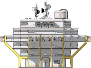 Sci-fi Laboratory block 002 3D Model