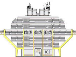 Sci-fi Laboratory block 002 3D Model
