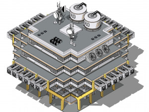 Sci-fi Laboratory block 002 Model 3D