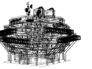 Sci-fi Laboratory block 002 3D Model