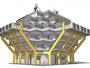 Sci-fi Laboratory block 002 Model 3D