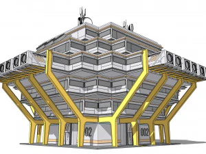Sci-fi Laboratory block 002 3D Model