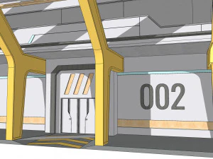 Sci-fi Laboratory block 002 3D Model