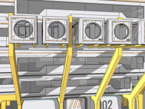 Sci-fi Laboratory block 002 3D Model