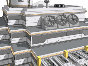 Sci-fi Laboratory block 002 3D Model