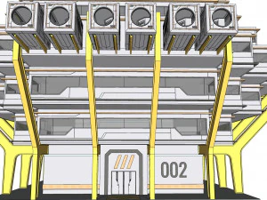 Sci-fi Laboratory block 002 3D Model