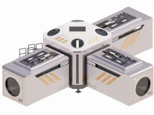 Научно-фантастический дом 002 модуль 1 3D Модель