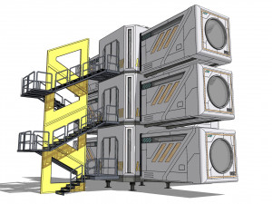 Sci-fi house 002 module 2 3D Model