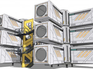 Sci-fi house 002 module 3 3D Model