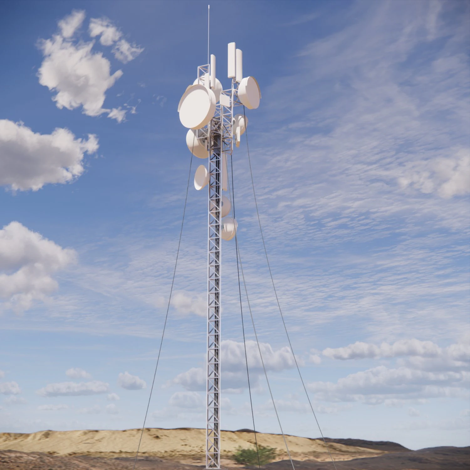Sci-fi telecom Tower 3D Model .c4d .max .obj .3ds .fbx .stl .blend 