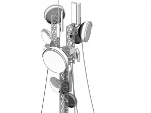 Sci-fi telecom Tower 3D Model