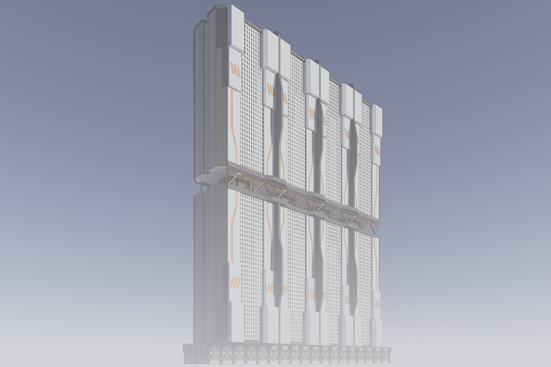 Sci-fi Mega Block 002 v3 3D 모델 .c4d .max .obj .3ds .fbx .stl .blend