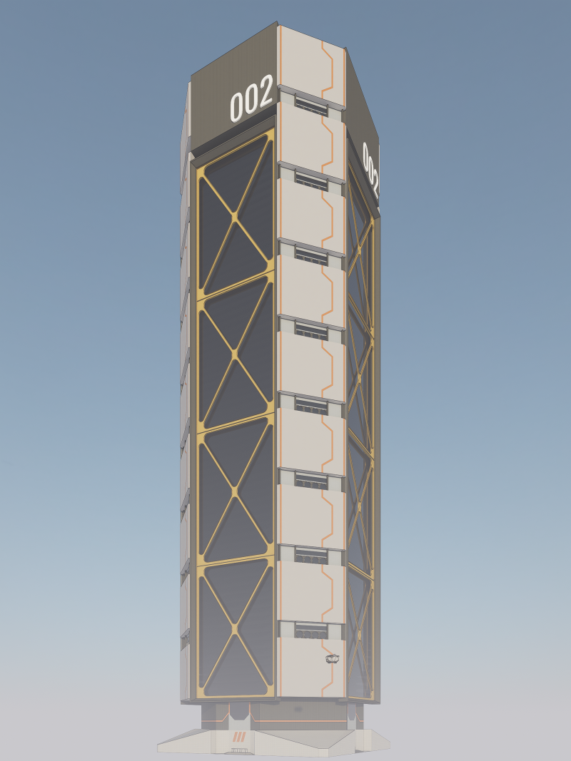 Sci-fi Mega Block 002 v2 Modelo 3D .c4d .max .obj .3ds .fbx .stl .blend