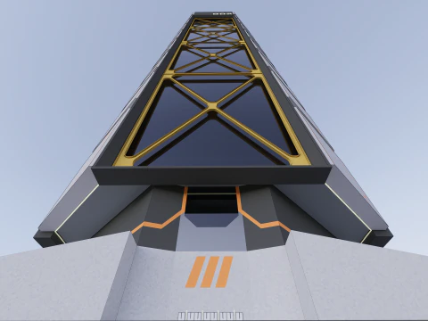 Sci-fi Mega Block 002 v2 3D Model