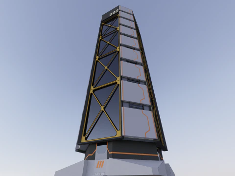 Sci-fi Mega Block 002 v2 3D Model