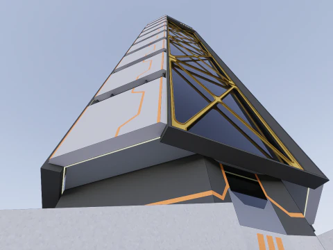 Sci-fi Mega Block 002 v2 3D Model