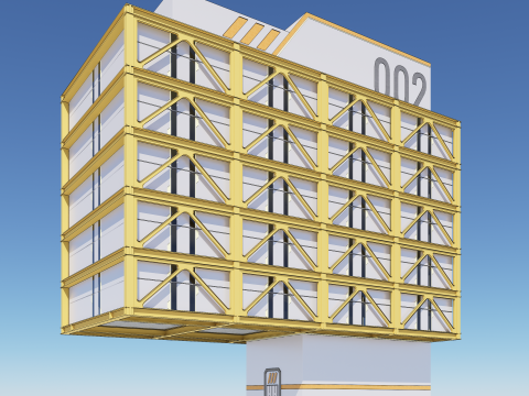 Sci-fi Building Block 002 3D Model