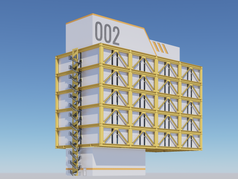 Sci-fi Building Block 002 Modelo 3D