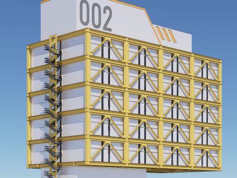 Sci-fi Building Block 002 Modelo 3D
