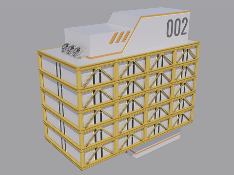 Sci-fi Building Block 002 Modelo 3D