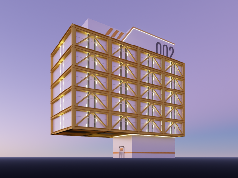 Sci-fi Building Block 002 Modelo 3D