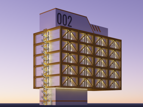 Sci-fi Building Block 002 Modelo 3D