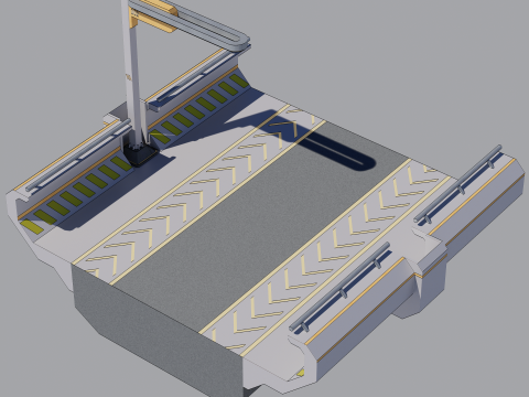 Sci-fi Modular Uncovered Elevated Walkway 3D 모델