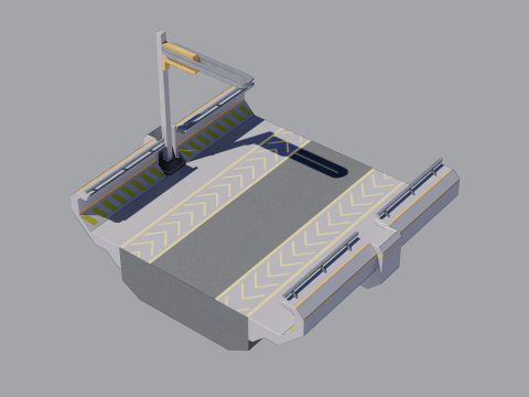 Sci-fi Modular Uncovered Elevated Walkway 3D 모델