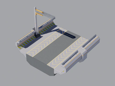 Sci-fi Modular Uncovered Elevated Walkway 3D Model