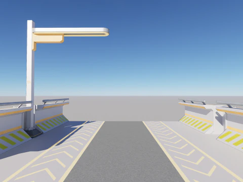 Sci-fi Modular Uncovered Elevated Walkway 3D Model