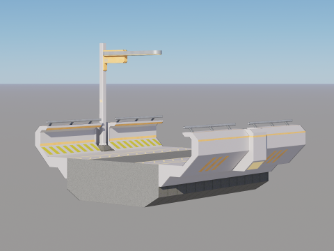 Sci-fi Modular Uncovered Elevated Walkway 3D 모델