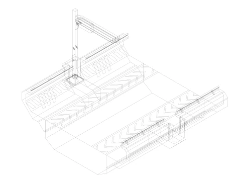 Sci-fi Modular Uncovered Elevated Walkway 3D Model