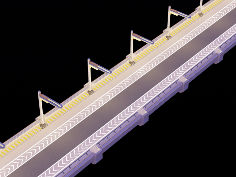 Sci-fi Modular Uncovered Elevated Walkway 3D 모델
