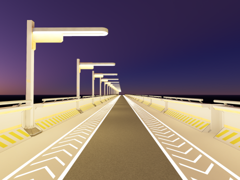 Sci-fi Modular Uncovered Elevated Walkway 3D 모델