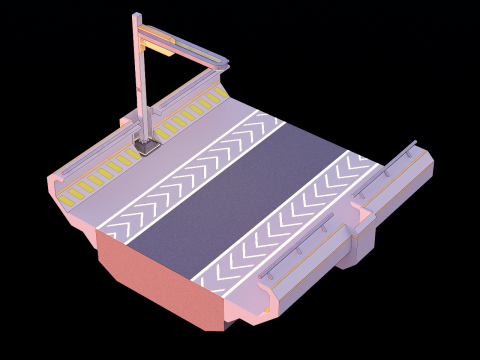 Sci-fi Modular Uncovered Elevated Walkway 3D 모델