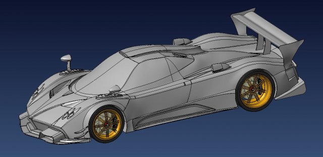 Pagani Zonda R 3Dプリントモデル .c4d .max .obj .3ds .fbx .stl .blend 