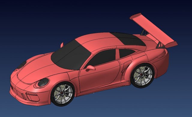 Porsche 911 GT3 RS 3D Принт Модель .c4d .max .obj .3ds .fbx .stl .blend 
