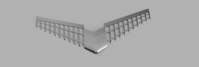 Flying wing 3D Model .c4d .max .obj .3ds .fbx .stl .blend 