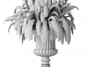 Boston Fern In Classic Vase 3D Model