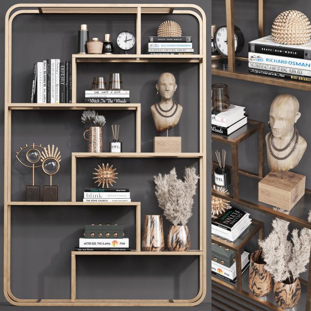 Rack shelf 01 3D Модель .c4d .max .obj .3ds .fbx .stl .blend 