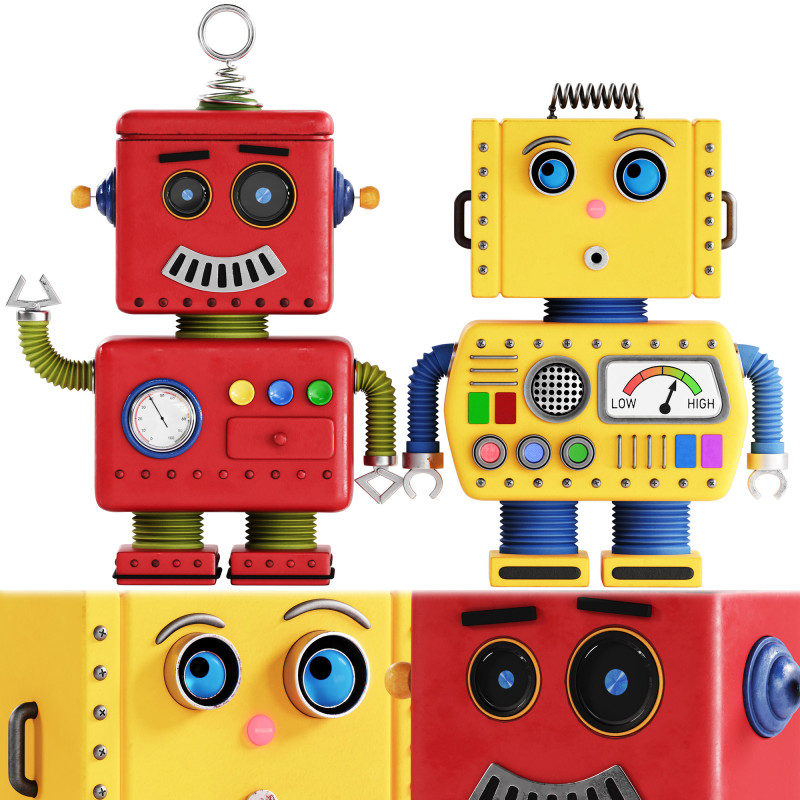 Robot toy 03 3D Model .c4d .max .obj .3ds .fbx .stl .blend 