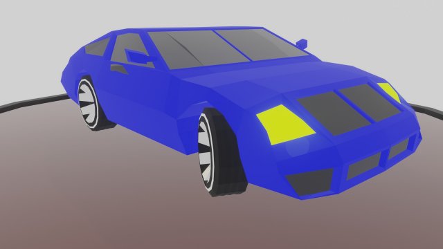 Car sedan low poly Model 3D .c4d .max .obj .3ds .fbx .stl .blend 