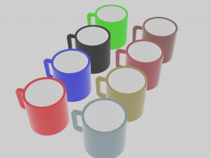 Set of 8 cups 3D Модель
